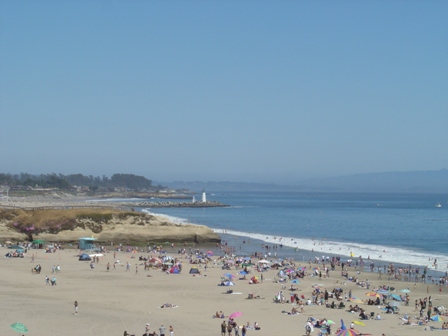 beach and lighthouse, santa cruz california