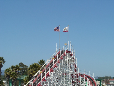 top of the giant dipper at the santa cruz boardwalk