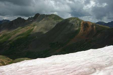 snow and mountains, hurricane pass, 4wd road near Silverton, colorado