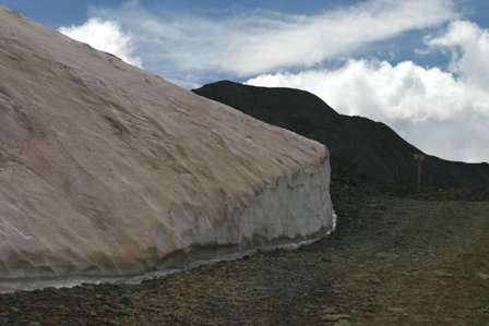 snow bank in august, san juan mountains