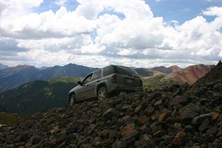 4wd on dirt road, san juan mountains