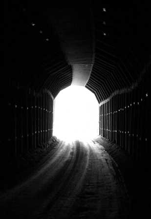 inside the tunnel, gold camp road