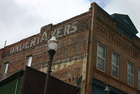 Victor, Colorado streets and old buildings, Undertakers