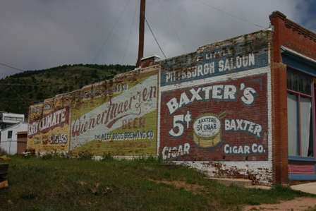 painted advertisement brick wall victor colorado